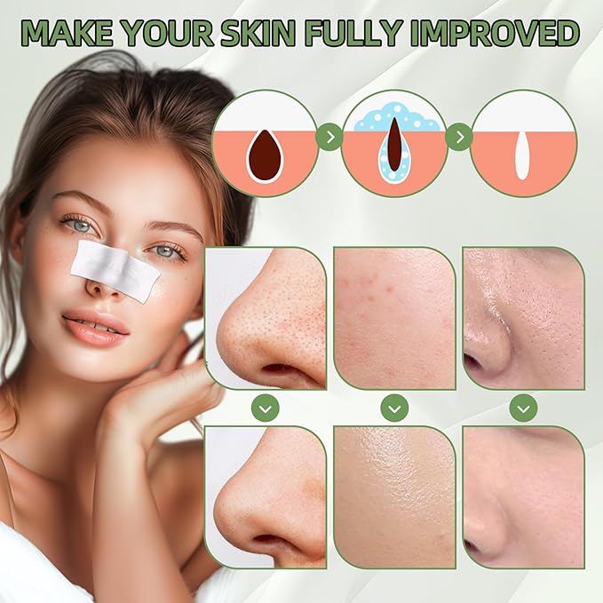 Blackhead Remover Mask 30g, Nose Pore Strips 60 pcs, Deep Cleansing Pore Strips for Blackheads，Tighten Pores for All Skin Type, Removes Impurities and Excess Oil, for Women and Men