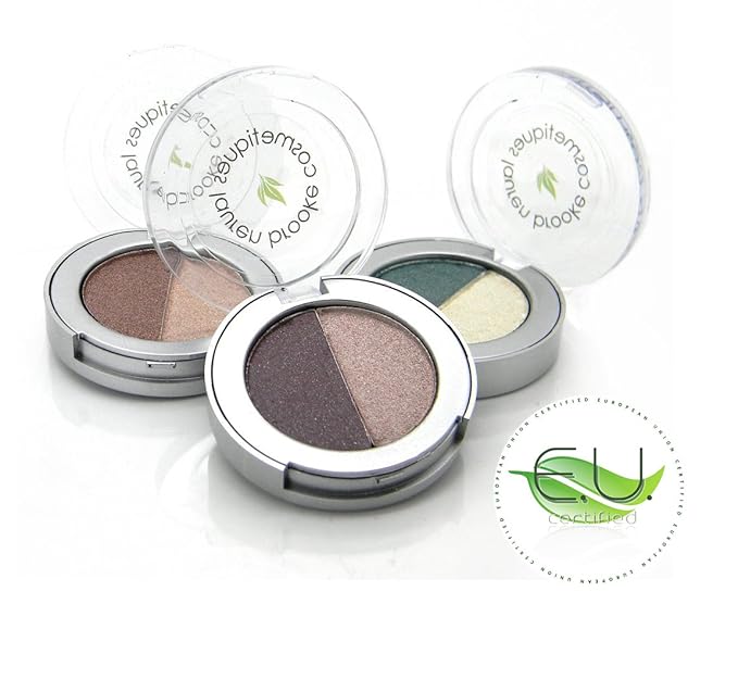 Lauren Brooke Cosmetiques Pressed Eyeshadow Duo, Natural, Organic Makeup (Smokey Plum/Sweet Pea)