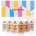 BB Facial Glow Serum Starter Kit Hyaluronic Acid Essence Foundation Skin Care Kit 0.27oz 6 Vials, Combined With Niacinamide and Peptides To Brighten Skin Tone Anti-Aging Foundation 6-Color(Multicolo)