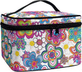JoyLamoria Boho Flower Makeup Bag Large Capacity Tote Pouch Cosmetic Bag Accessories