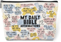 Daily Affirmations for Women Scripture Bible Verse Makeup Bag Faith Christian Gifts for Women Mental Health Gifts for Female Sister Friend Coworker Birthday Friendship Mothers Day Travel Toiletry Bag