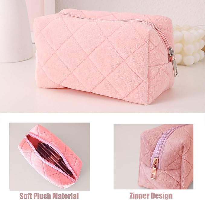 Makeup Bag Small Cosmetic Bags for Purse Women Girls Y2k Checkered Simple Make Up Pouch