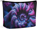 Women's Fashion Zipper Cosmetic Case, Portable Makeup Case, Personality Toiletry Bag, Travel Cosmetic Toiletry Bag Trippy Purple Tie Dye