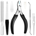 Toe Nail Clippers for Ingrown & Thick Toenails, 6PCS Professional Ingrown Toenail Removal Kit and Nail File & Toenail Lifter Pedicure Tools Kit for Seniors Gifts, Long Handle for Men