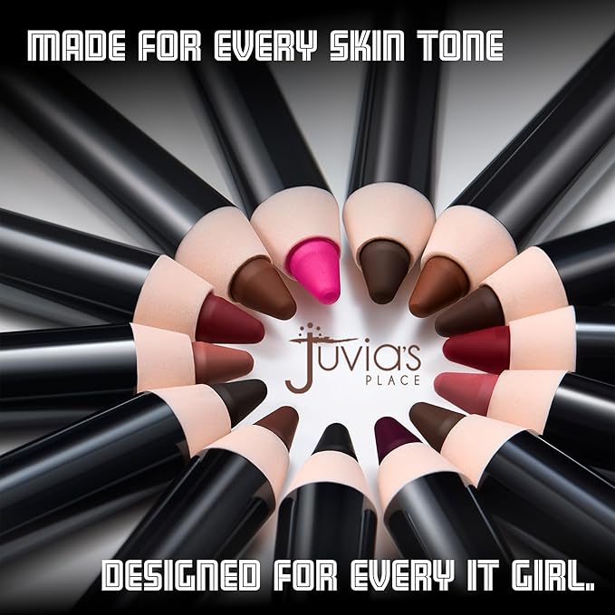 Juvia's Place Long Wear Lip Pencil – Center Of Attention – Waterproof & Kiss-proof, Long Lasting Lip Liner, Smooth Application - Soft Matte Finish Base for Lipstick - 13 Hours of Wear for Everyday Use
