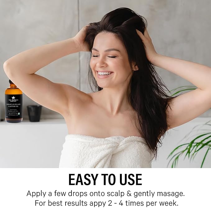 The Goodbye Company Black Castor Oil – (120mL / 4.25oz) – Cold-Pressed & Unrefined – 100% Pure & Hexane-Free – Glass Bottle – Nourishing Oil for Eyebrow, Eyelash & Hair Growth