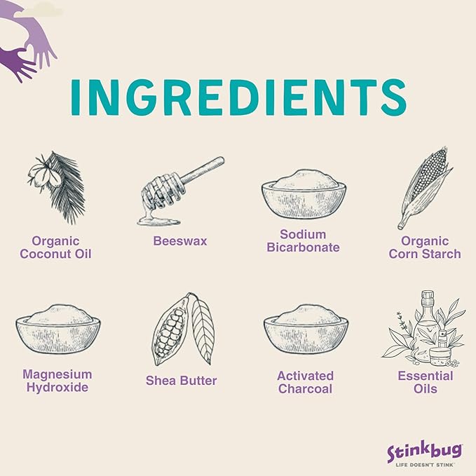 Stinkbug Naturals Organic Aluminum Free Travel Size Deodorant Stick with Tangerine Spice, Coconut Oil, Paraben Free, Sensitive Skin Deodorant, 0.75 Ounce Pack of 9