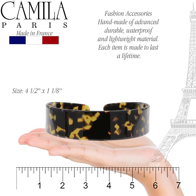 Camila Paris CP3460 French Headband for Women, Handmade Tokyo, Strong Hold Grip Women's Hair Band, Ligth and Very Flexible, No Slip and Durable Styling Girls Hair Accessories, Made in France