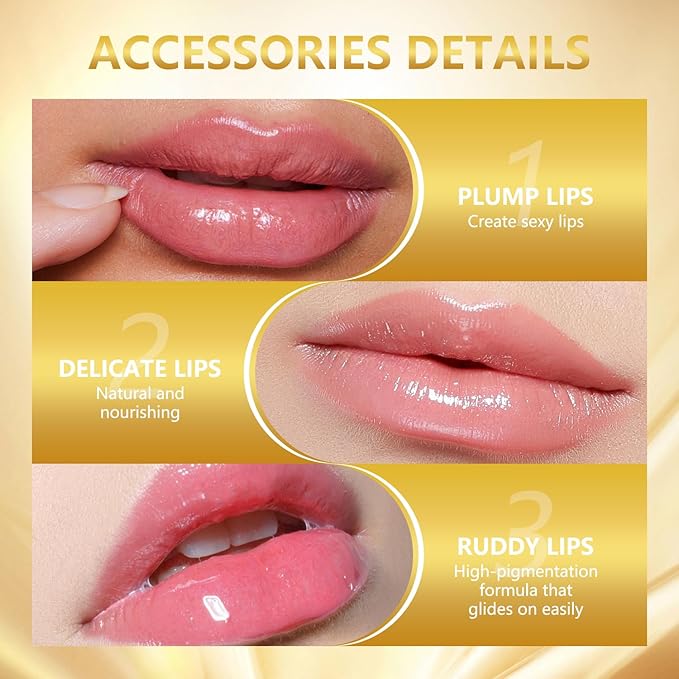 2PCS Transferproof Color Changing Lipstick, Color Changing Lipstick Gold Foil for Women, Moisturizing Glossy Shine Lip Gloss, Deep Nourishment