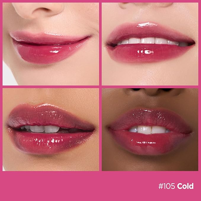 Laka Fruity Glam Tint, Glowing Lip Stain with Wide Color Spectrum, Hydrating & Lightweight Texture, Long-Lasting Bold Stain, Non-Sticky, Vegan, K-Beauty (#105 Cold, 4.5g/0.15oz)