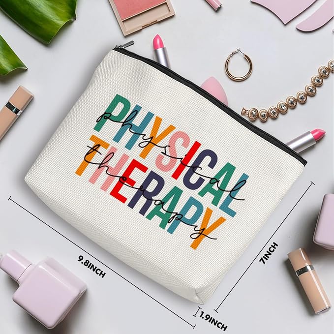 Physical Therapy Gifts Physical Therapist Gifts Makeup Bag Occupational Therapy Gifts Inspirational Cosmetic Bag for Women Her Physiotherapist PT Assistant Birthday Christmas Appreciation Gifts