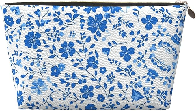 Womens Leather Makeup Bag Cosmetic Bag Travel Toiletry Bags Make Up Bags for Women Adult (Colorful Butterfly-1)