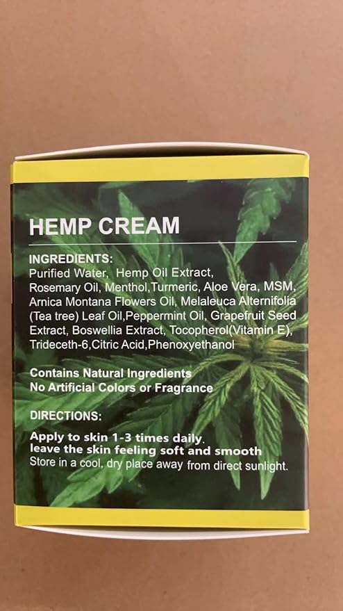 Healpark Hemp Cream 8 fl oz - Arnica,MSM, Turmeric, Emu Oil, Menthol, Aloe