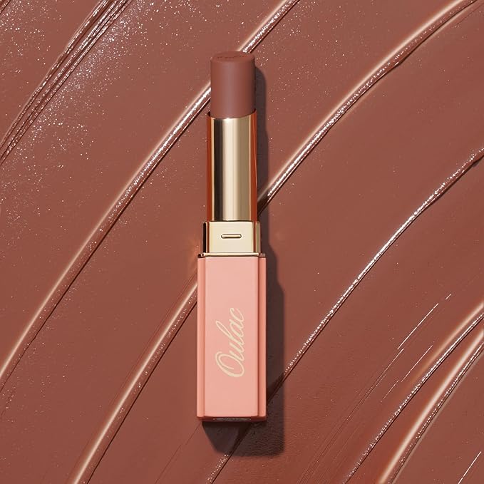 Oulac Color Rich Satin Lipstick - Medium Brown Full Coverage Lip Color, Creamy Silky-Smooth, Moisturizing, Satin Matte Finish, Infused With Shea Butter, Vegan & Clean Beauty, 4g, SG15 Barbara