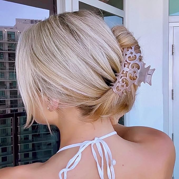 Camila Paris CP2906 French Hair Clip for Women, Amber, Girls Hair Claw Clips Jaw Fashion Durable and Styling Hair Accessories for Women, Strong Hold No Slip Grip, Made in France