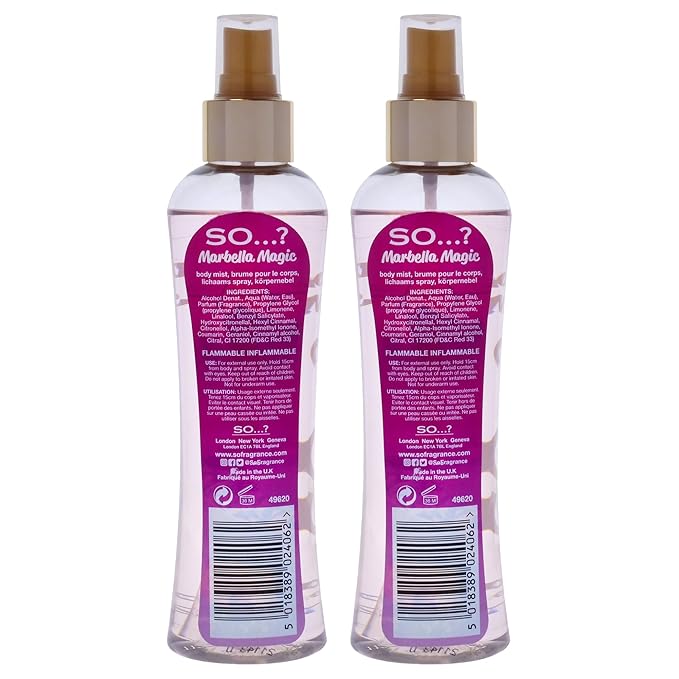 So...? Marbella Magic Body Mist for Women - 6.9 oz Body Mist - Pack of 2