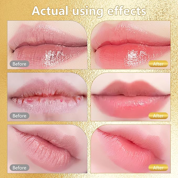 2PCS Transferproof Color Changing Lipstick, Color Changing Lipstick Gold Foil for Women Long Lasting Moisturizing Glossy Shine Lip Gloss, Deep Nourishment