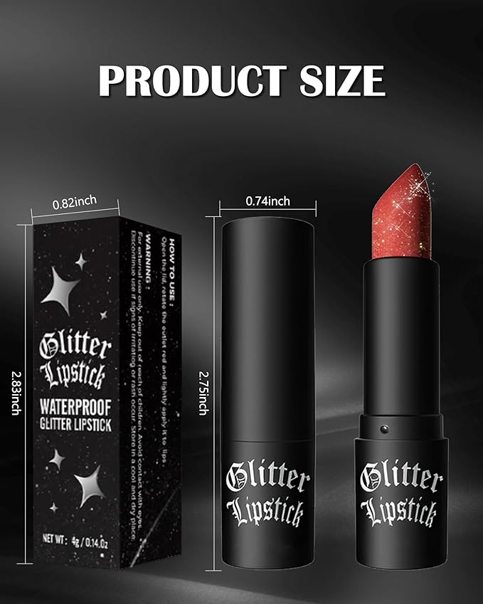 Diamond Glitter Matte Lipstick, Shiny Lip Gloss, Sparkling High Pigment Longlasting Waterproof Smudgeproof Non-Stick Cup Lipstick,Shimmer Tinted Lip Blam,Thanksgiving Makeup Gift for Women Girl-02