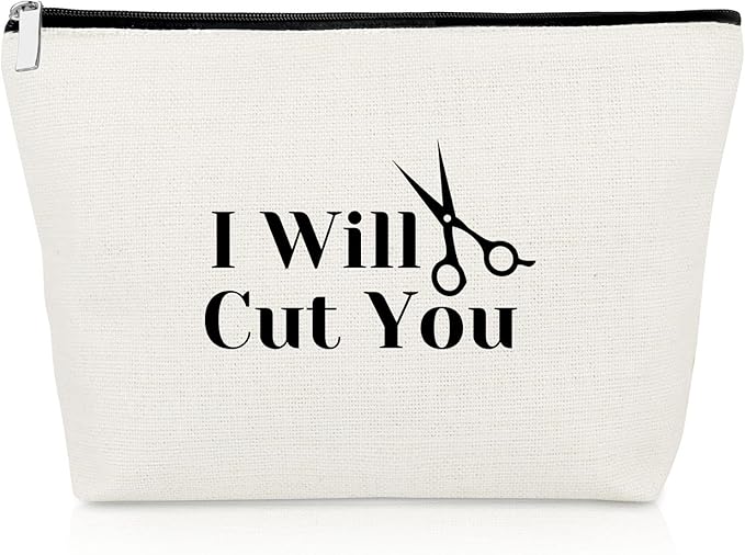 Hairdresser Gift for Women Hair Stylist Gift Makeup Bag Funny Birthday Present for Hair Dresser Stylists Barber Hairstylist Cosmetic Bag Appreciation Present Cosmetology Graduate Cosmetic Pouch