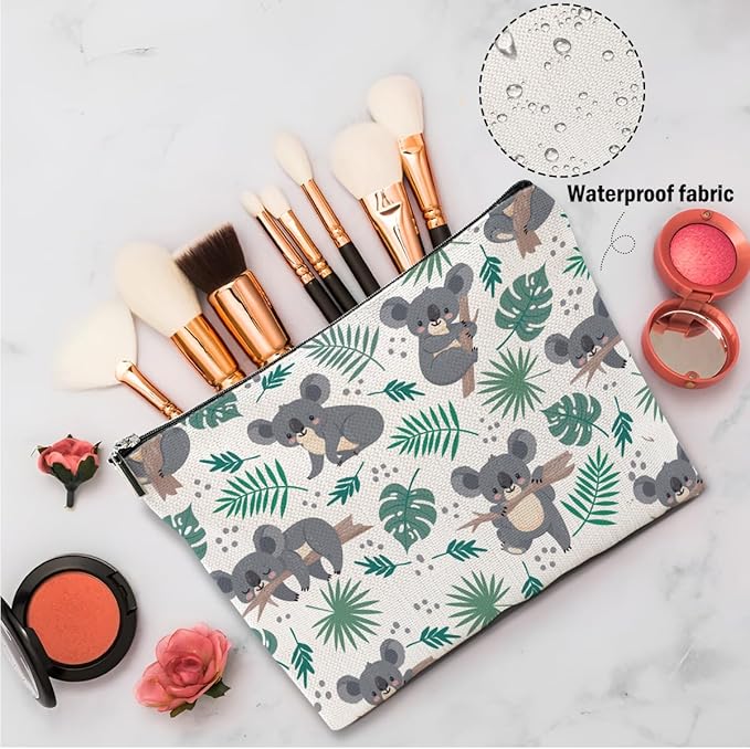 2 PCs Koala Gifts, Cute Koalas Makeup Bag, Koala Stuff Cosmetic Bag Travel Pouch, Animal Lovers Gifts for Women Girls Daughter Best Friend Sisters Niece Friendship Graduation Birthday
