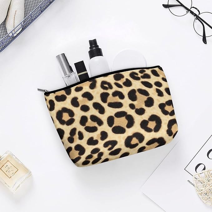 Travel Cosmetic Bag, Large Makeup Case, Toiletry Bag, Personality Fashion Zipper Cosmetic Case Wild Animal Leopard Print