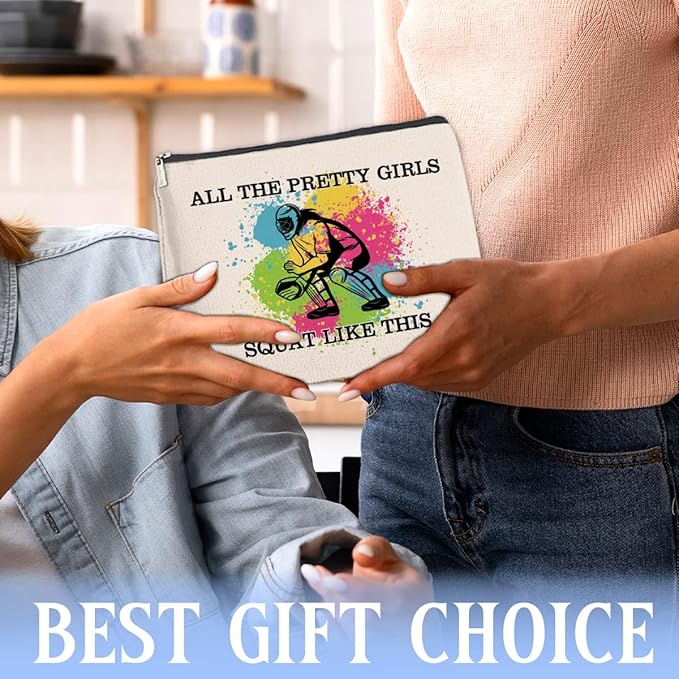 Softball Gifts Makeup Bag Girly Gifts for Women, Inspirational Christmas Birthday Gift for Softball Lovers Team Players Friends Besties Cosmetic Travel Bag Pouch for Purse