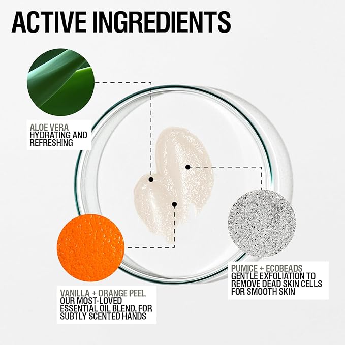 Grown Alchemist Exfoliating Hand Wash. Vanilla, Orange Peel + Pumice & Aloe. Gentle Cleanser Softens & Revitalizes Skin, 10.1 Ounce (300mL).