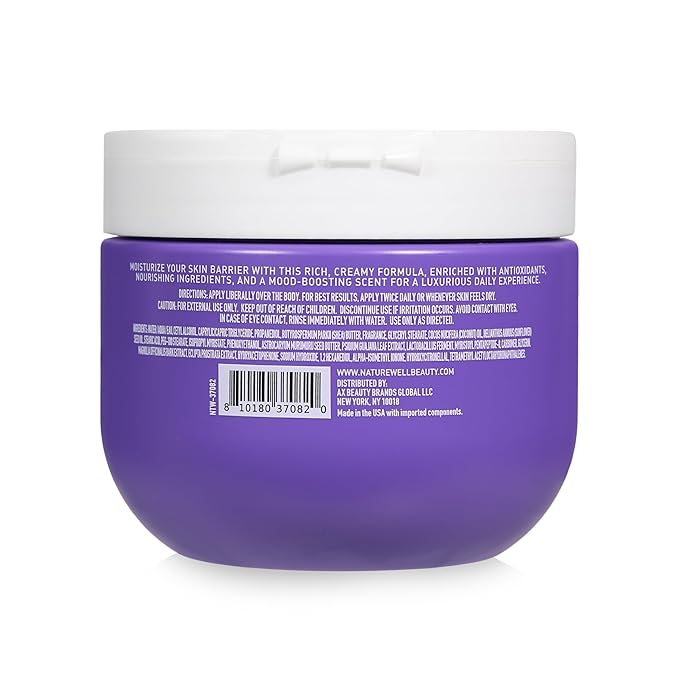 NATURE WELL Blissy Whipped Body Cream, Rich & Ultra-Moisturizing, Quick-Absorbing Formula for Daily Use, Enriched with Antioxidants, Hydrate & Nourishes Skin Barrier, Vanilla & Sandalwood Scent, 12 Oz