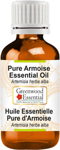 Greenwood Essential Armoise Essential Oil (Artemisia herba alba) Pure | Non-Sticky | Non-Greasy | Lightweight | Men & Women | All Skin Types | Steam Distilled 30ml (1 oz)
