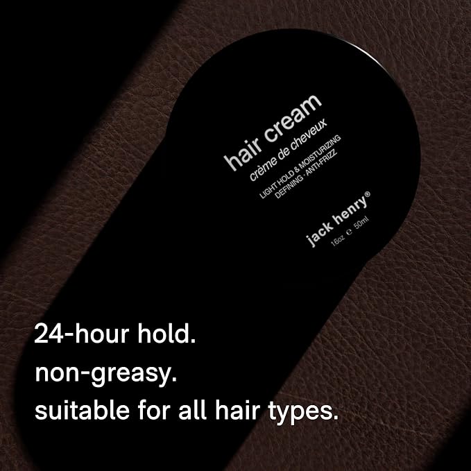 Jack Henry Hair Styling Cream for Men & Women - Light Hold, Subtle Shine - Lightweight Formula to Tame Frizz & Flyaways - Works for All Hair Types