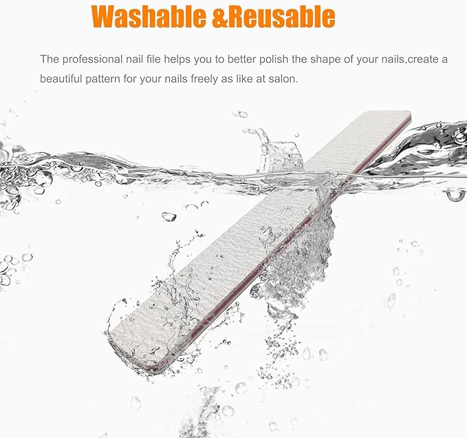 27pcs Double Sided Emery Board,80/80 Grit Nail Files for Acrylic Nails, Professional Nail File