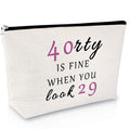 Sfodiary 40th Birthday Gifts for Women Makeup Bag 40 Year Old Birthday Gifts Best Friend Gift Cosmetic Bag Wife Gift Ideas for 40th Anniversary Mom Travel Cosmetic Pouch Christmas Gift for Women