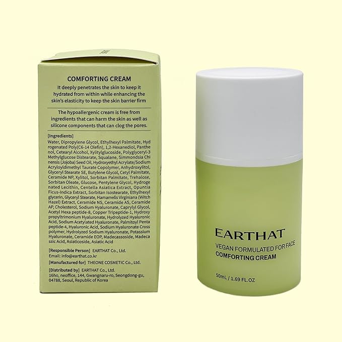 Panthenol Cream – Korean Skincare for Glass Skin with Airless Pump, 1.69oz | Hydrating Face Moisturizer with Centella Asiatica and Hyaluronic Acid | Soothing Barrier Repair Cream