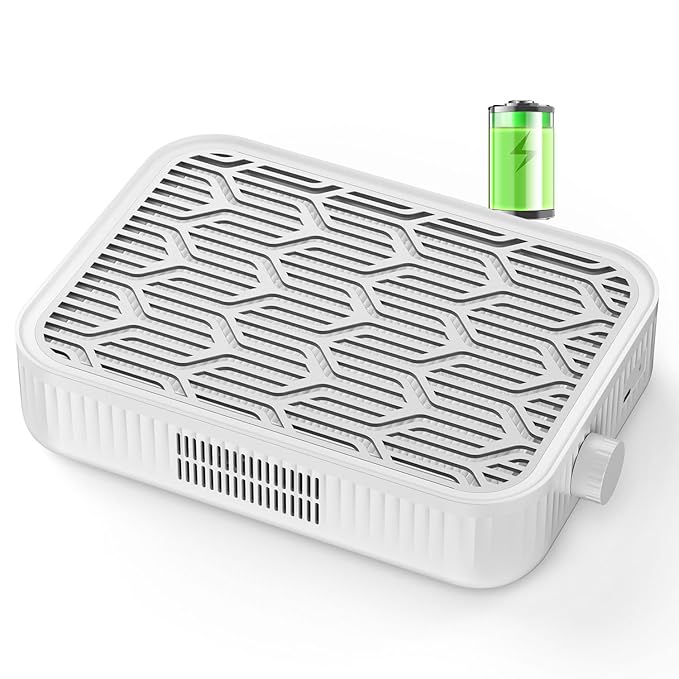 Nail Dust Collector Cordless - Rechargeable Nail Dust Collector Quiet & Powerful Suction, Professional Nail Tech Dust Collector for Acrylic Gel Polish Manicure Pedicure at Salon&Home