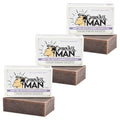 Grown Ass Man Co. - Solid Shampoo Bar Rich Lather 3 in 1: Hair, Beard & Body Wash - Plastic Free & Eco-Friendly, Natural & Organic for All Hair Types, 4oz Bar (Don't Tell Me It's Lavender, 3-Pack)