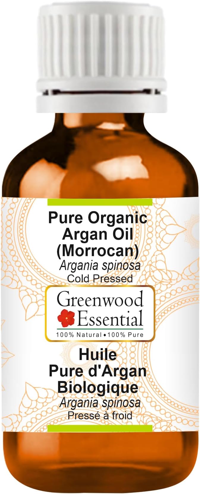 Greenwood Essential Pure Organic Argan (Moroccan) Oil (Argania spinosa) Cold Pressed 10ml (0.33 oz)