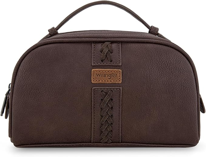 Montana West Wrangler Makeup Bags for Women Portable Toiletry Bag Small Travel Cosmetic Organizer for Gift Zipper Closure