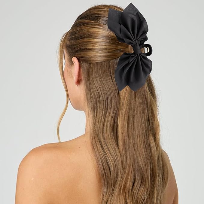 Bow Claw Clips Bow Hair Clips Black 2PCS Big Hair Bows for Women Butterfly Styling Large Hair Clips for Thick Hair for Girls Hair Accessories for Teen