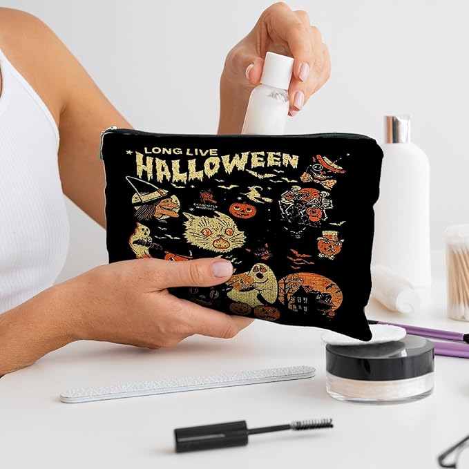 Halloween Witch Makeup Bag, Halloween Gifts for Women, Witchy Gifts for Women, Witch Stuff, Long Live Halloween Makeup Pouch
