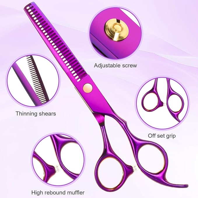 Hair Cutting Scissors Kit, Professional Barber Shears Set with Hair Scissors Thinning Shears, Tijeras para Cortar Cabello Haircutting Sheers Hair Cut Blending Salon Scissor for Men Women Pet