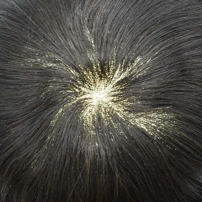 FACE MIRACLE Mens Toupee Lace Front Hairpieces Soft Human Hair Replacement System Natural Hairline Toupee for Men French Lace Poly V-Looped Mens hair Units 6"X8" 1B# OFF BLACK