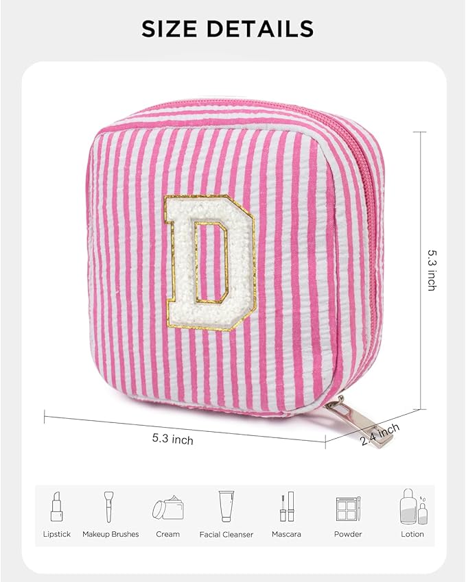LETGO Gifts for Girls Teen Girl - Pink Preppy Makeup Bag Best Friend Birthday Gifts Teacher Gifts for Women Wedding Gifts Bridesmaid Gifts Daughter Teacher Wife Gifts Teen Girl Gifts