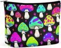 Fashion Zipper Cosmetic Case, Portable Makeup Case, Personality Toiletry Bag, Travel Cosmetic Toiletry Bag Trippy Magic Neon Mushrooms