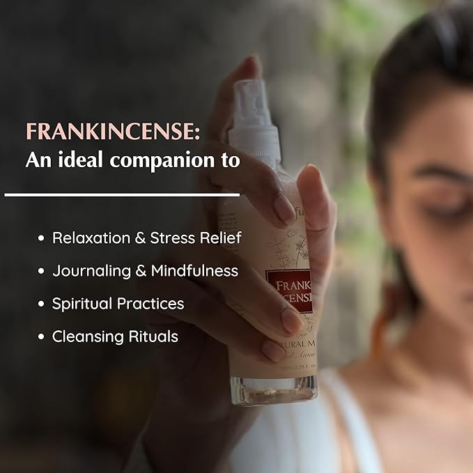 Frankincense Natural Resin Mist Spray by Aromafume | 100 ml / 3.3oz | Ideal for spirituality, prayer & rituals | Made with Frankincense Resin from Somalia | Non-alcoholic, non-toxic & vegan