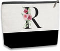 Initial Makeup Bag, Personalized Gifts for Women, Personalized Makeup Bag, Bridesmaid Gifts, Cosmetic bags for Women (Letter R)