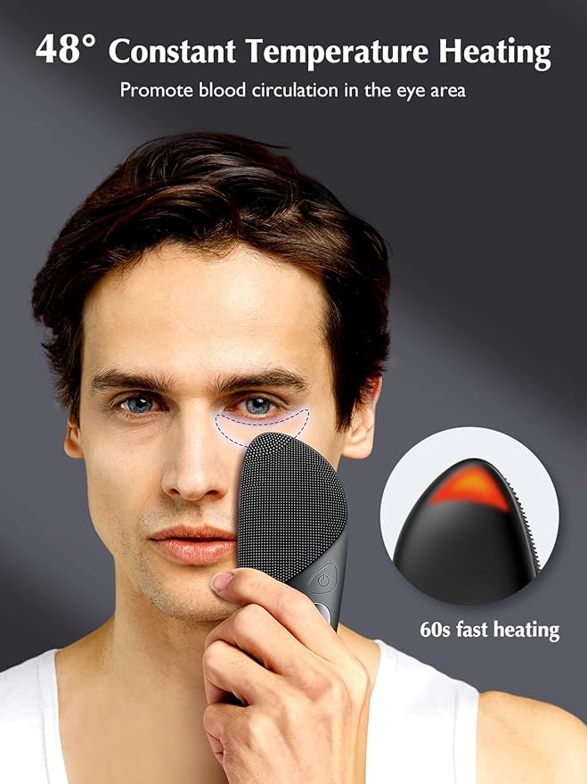 COSLUS Face Scrubber Facial Cleansing Brush: Silicone Portable Waterproof Rechargeable Face Wash Brush, 4 Cleansing Modes, Electric Face Exfoliator for Men Women Cleaning, Exfoliating, Massaging