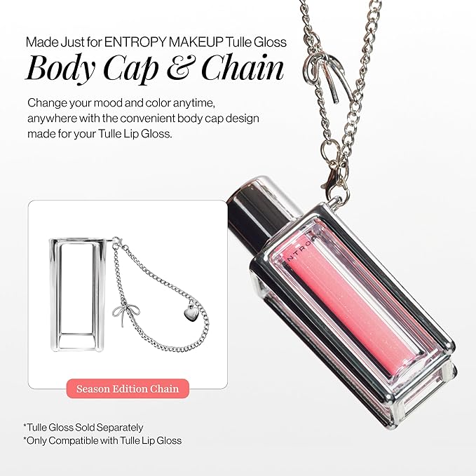 ENTROPY MAKEUP Tulle Lip Gloss, Lightweight 3D Pearl Shimmer, Ultra-Gloss High Shine, Non-Sticky Moisturizing Lip Gloss with Peptide Complex, Frill