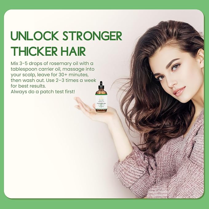 Rosemary Oil for Hair Growth - 100% Natural Aromatherapy Oil for Beauty DIY Home Care - 100% Pure Rosemary Essential Oil 4 Oz