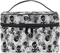 Makeup Bags, Gothic Skulls Black Grey Paisley Makeup Organizer Bags Toiletry Bag Box Travel Cosmetic Bag Make Up Train Case for Women Teen Girl Ladies