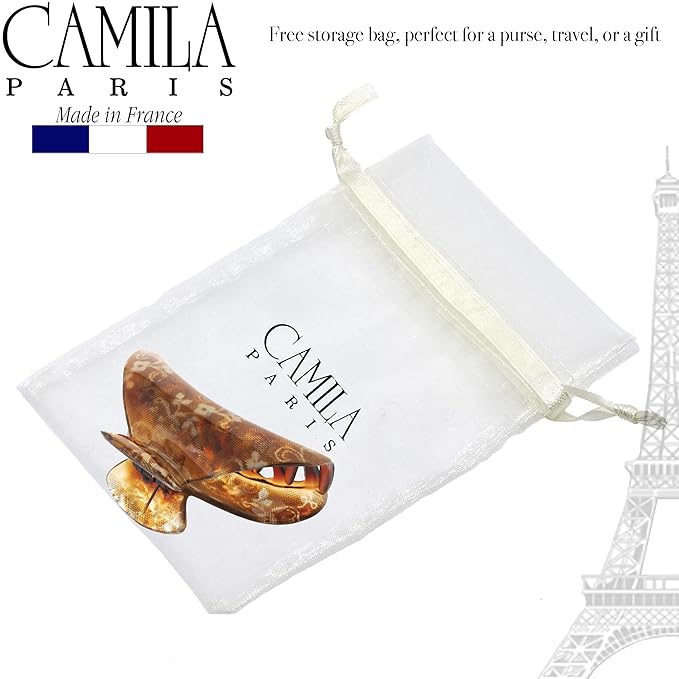 Camila Paris CP3423 French Hair Clip for Women Thick Hair for Long Curly Wavy Hair, Girls Hair Claw Clips Jaw, Durable Styling Big Claw Clip for Thick Hair, Strong Hold No Slip Grip, Made in France